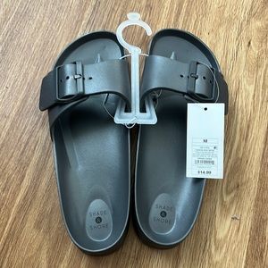 Charcoal Grey metallic slides